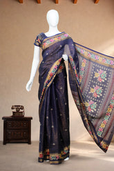 Navy Blue Banarasi Art Silk