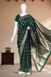Dark Green Georgette Banarasi