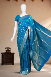 Peacock Blue Georgette Banarasi