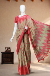 Coral Pink Jute Silk