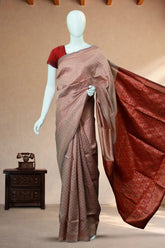 Light Terracotta Red Semi-Banaras