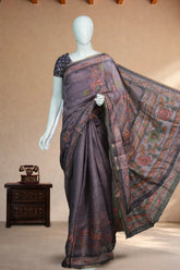 Lilac Linen with Floral Print