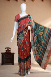 Maroon Linen Chanderi