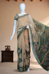 Moss Green Linen Chanderi