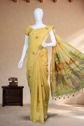 Butter Yellow Mul-Chanderi