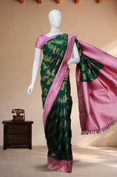 Green Semi-Banaras Silk