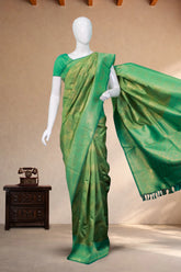 Pista Green Semi-Banaras Silk