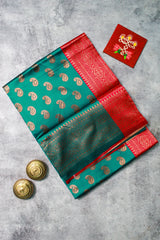 Turquoise Green Banarasi Art Silk