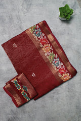 Wine Pink Banarasi Art Silk