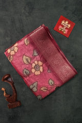 Wine Pink Floral Chiffon