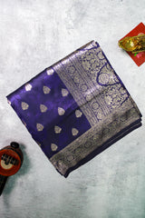 Deep Purple Georgette Banarasi