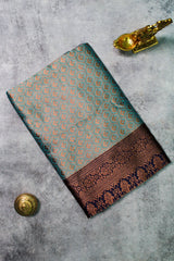 Ice Blue Semi-Banarasi