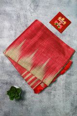Coral Pink Jute Silk