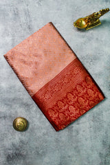 Light Terracotta Red Semi-Banarasi
