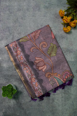 Lilac Linen with Floral Print