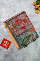 Maroon Linen Chanderi