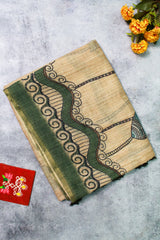 Moss Green Linen Chanderi