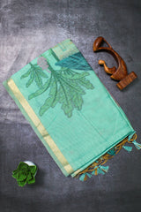 Turquoise Green Mul-Chanderi