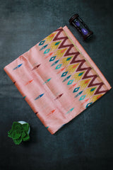 Peach Pochampally Cotton