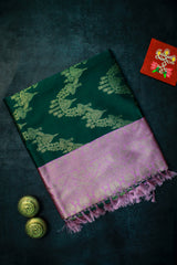 Green Semi-Banaras Silk