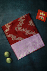 Maroon Semi-Banaras Silk