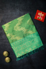Pista Green Semi-Banaras Silk