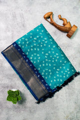 Teal Blue Dola Silk