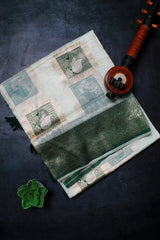 Leaf Green Tissue Cotton/Kerala Kasavu