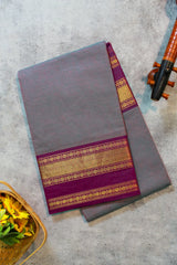 Tower Plain Pure Cotton Saree (Without Blouse)