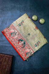 Chilli Red Tussar Silk