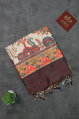 Chocolate Brown Tussar Silk