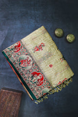 Forest Green Tussar Silk