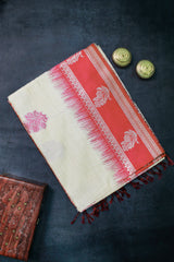 Magenta Red Tussar Silk