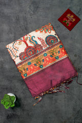 Purple Tussar Silk