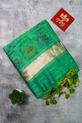 Parrot Green Zari Kota Cotton