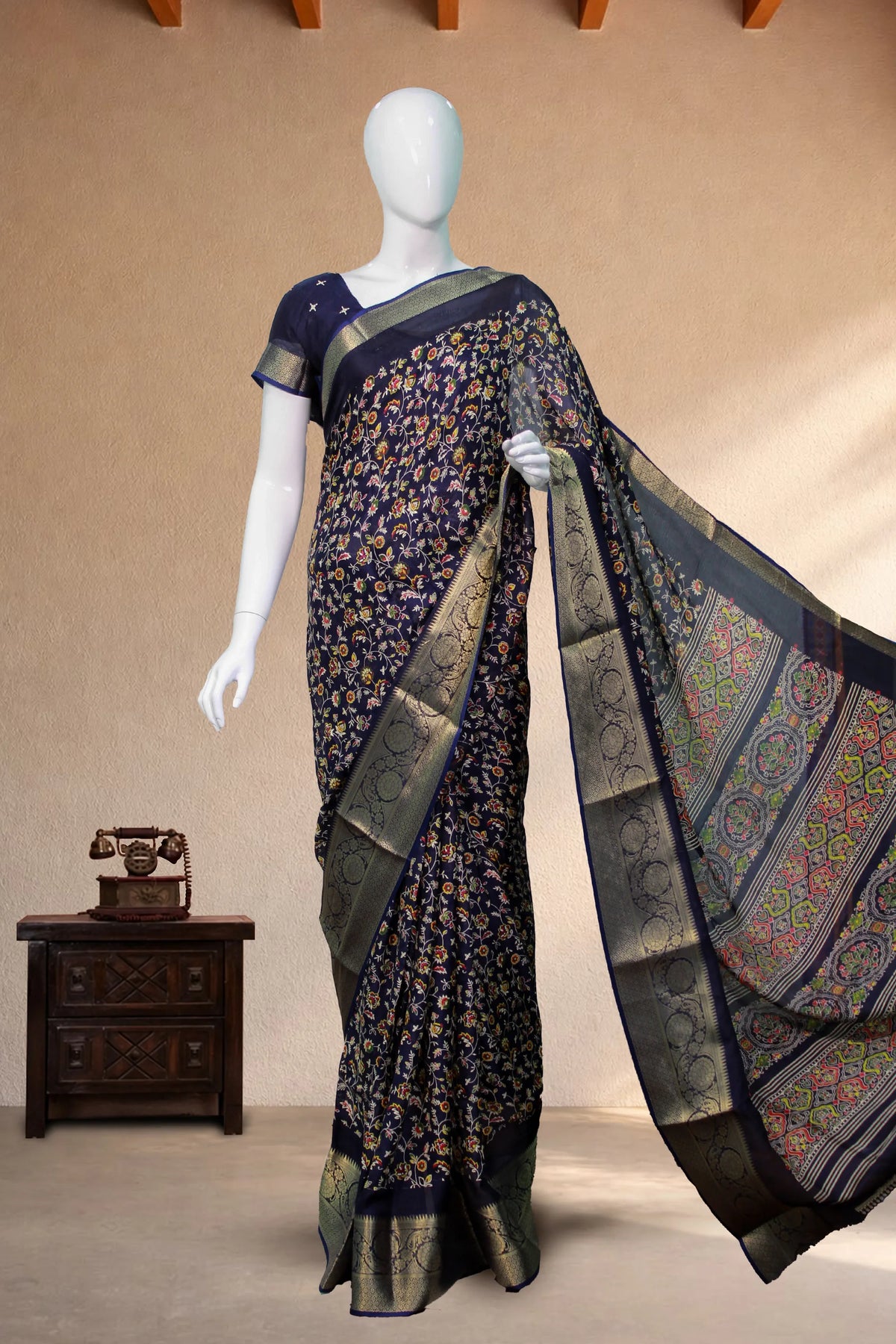 Teal Blue Art Silk