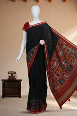 Ikkat Black Mul Cotton