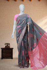 Powder Blue Chanderi Cotton Silk