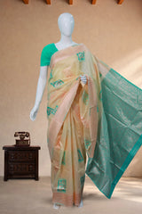 Cream Chanderi Cotton Silk