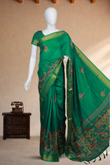 Dark Green Dola Silk