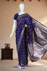 Deep Purple Georgette Banarasi