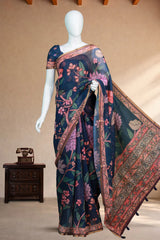 Ink Blue Linen Chanderi