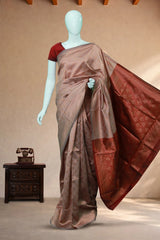 Light Terracotta Red Semi-Banarasi