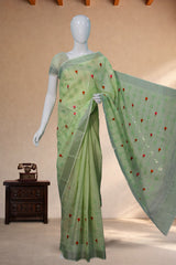 Pista Green Linen Cotton