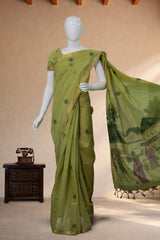 Pista Green Mul-Chanderi