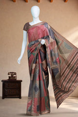 Multicolour Linen with Floral Print