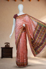 Peach Pochampally Cotton