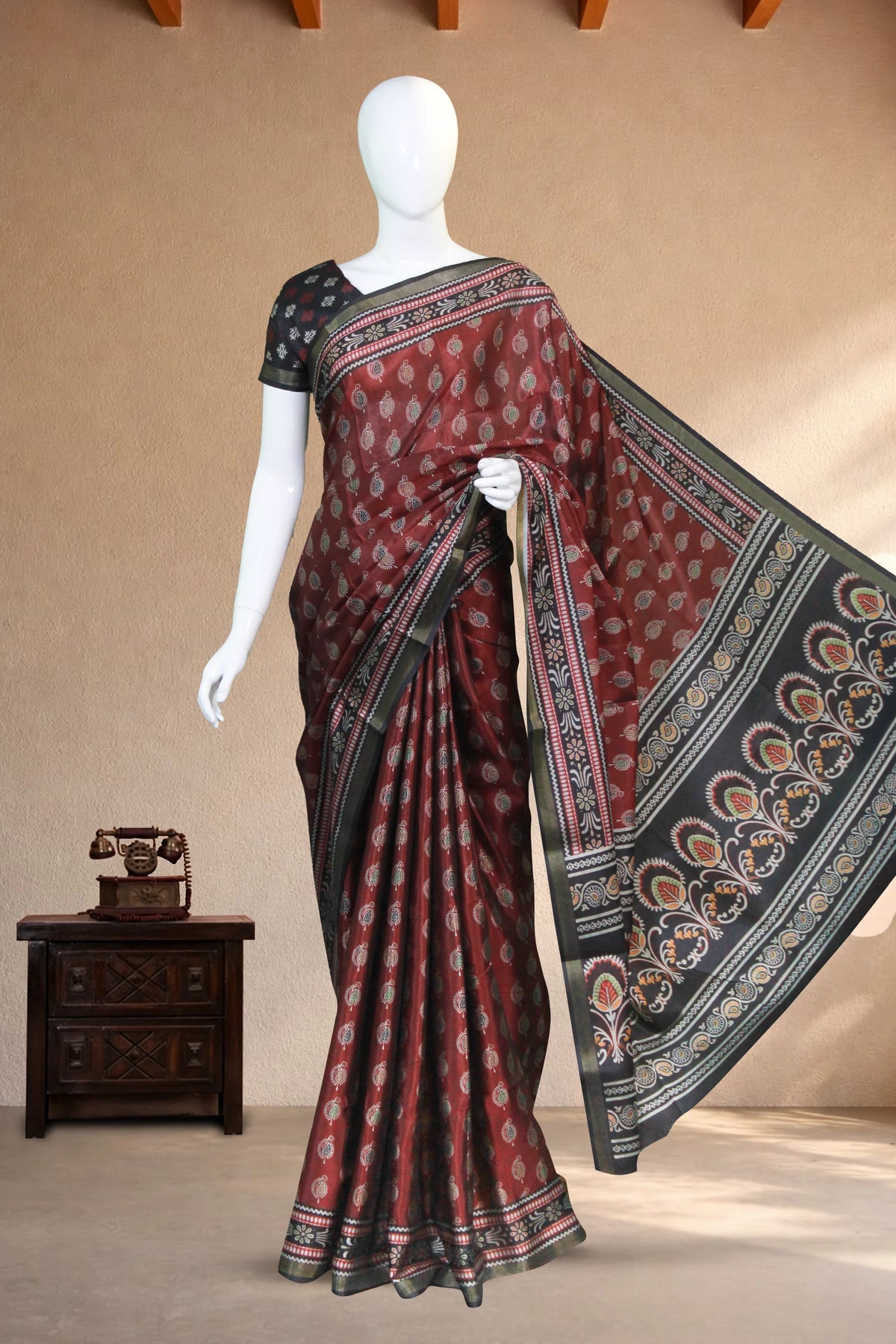 Maroon Pochampally Warli