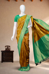 Mustard Yellow Semi-Banaras Silk