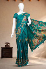 Annapakshi Teal Blue Kota Cotton